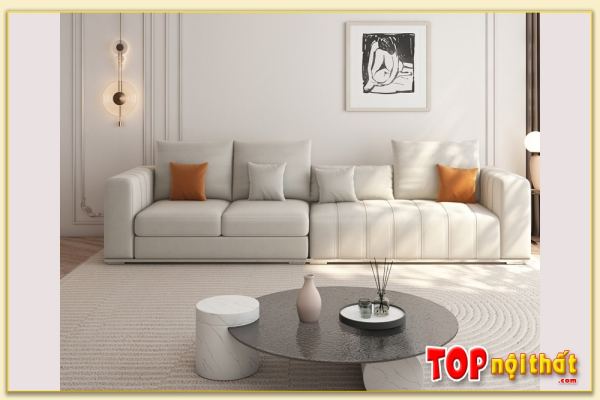 Hình ảnh Chụp trực diện mẫu ghế sofa văng da phòng khách SofTop-0697