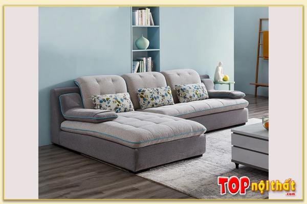 Hình ảnh Ghế sofa góc nỉ đẹp hình chữ L cho phòng khách SofTop-0621