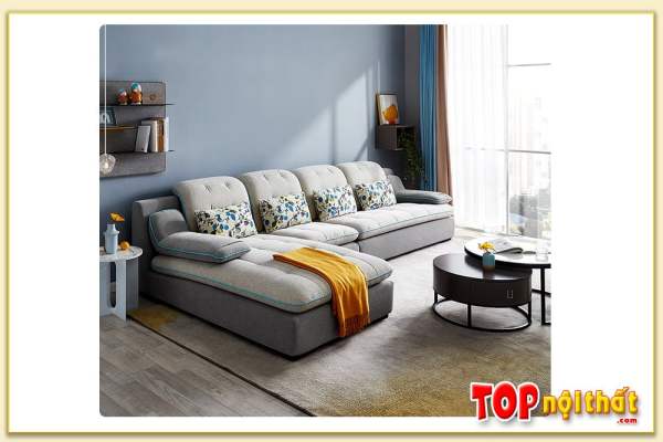 Hình ảnh Ghế sofa nỉ đẹp chữ L cho phòng khách hiện đại SofTop-0621