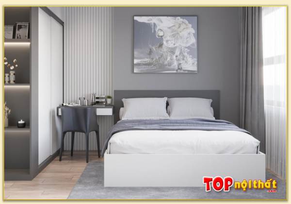 Hình ảnh Giường ngủ hiện đại màu trắng đầu bọc nệm GNTop-0180