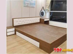 Hình ảnh Giường ngủ hộp đẹp gỗ MDF màu cánh gián GNTop-0073