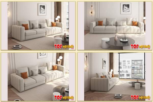 Hình ảnh Góc chụp mẫu sofa văng da kê phòng khách đẹp SofTop-0697