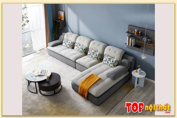 Hình ảnh Mẫu ghế sofa góc nỉ cho phòng khách đẹp SofTop-0621