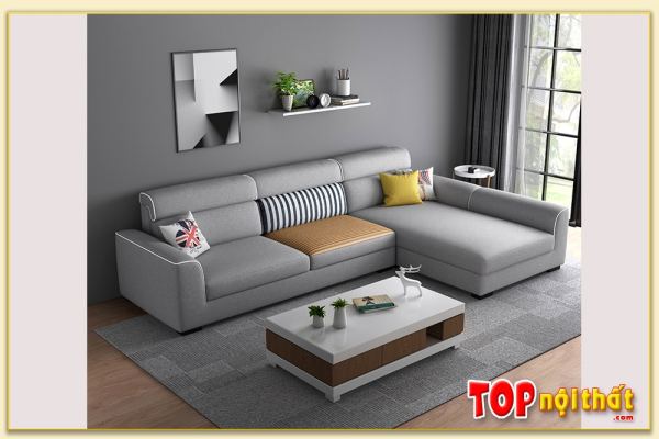 Hình ảnh Mẫu ghế sofa vải nỉ góc chữ L hiện đại SofTop-0622