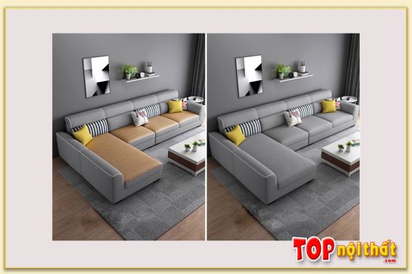 Hình ảnh Màu sắc ghế sofa góc nỉ phòng khách đẹp SofTop-0622