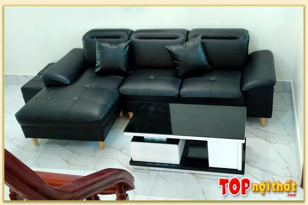 Hình ảnh Mẫu sofa da phòng khách đẹp thiết kế dạng chữ L SofTop-0255