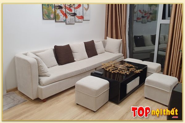 Hình ảnh Mẫu sofa nỉ đẹp kiểu dáng văng hiện đại kê chung cư SofTop-0576