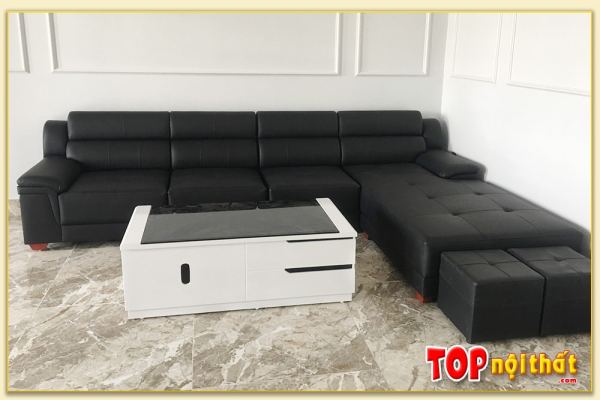 Hình ảnh Sofa chữ L chất liệu da kích thước lớn kê phòng khách SofTop-0569