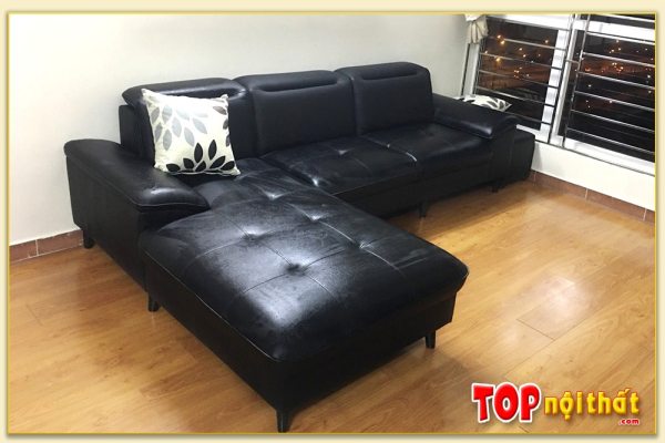 Hình ảnh Sofa phòng khách đẹp kiểu dáng chữ L chất liệu da SofTop-0255