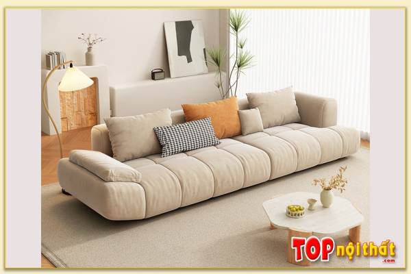 Hình ảnh Sofa văng nỉ đẹp màu kem cho phòng khách SofTop-0689