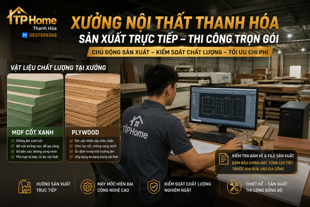 Sản xuất nội thất theo thiết kế tại Thanh Hóa