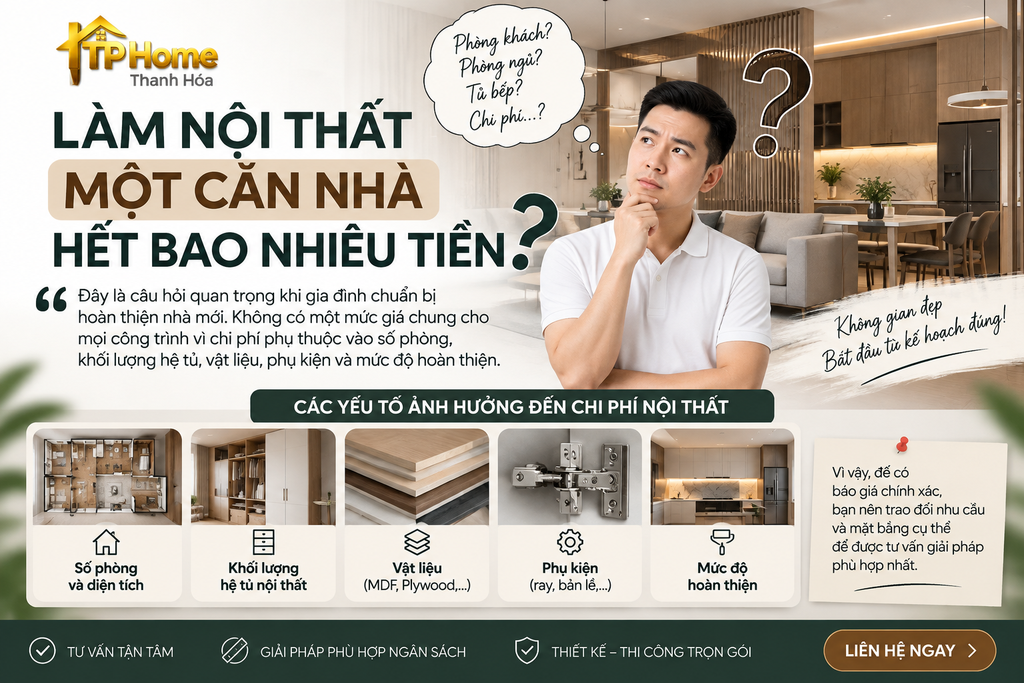 làm nội thất một căn nhà hết bao nhiêu tiền