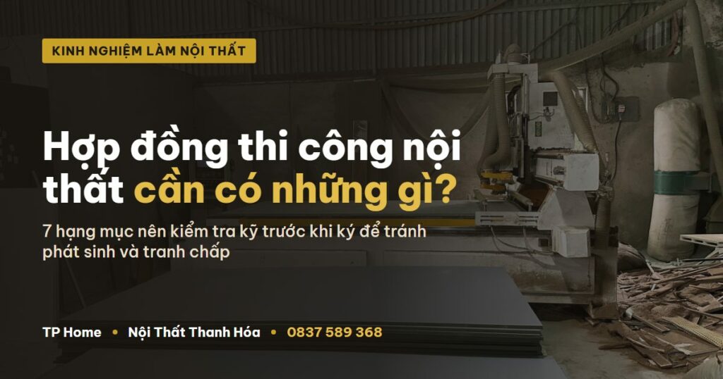 Hợp đồng thi công nội thất cần có những gì - TP Home Nội Thất Thanh Hóa